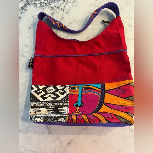 Laurel Burch Celestial Medium Embroidered Sun Shoulder Tote Bag Purse Y2K EUC - Picture 2 of 9